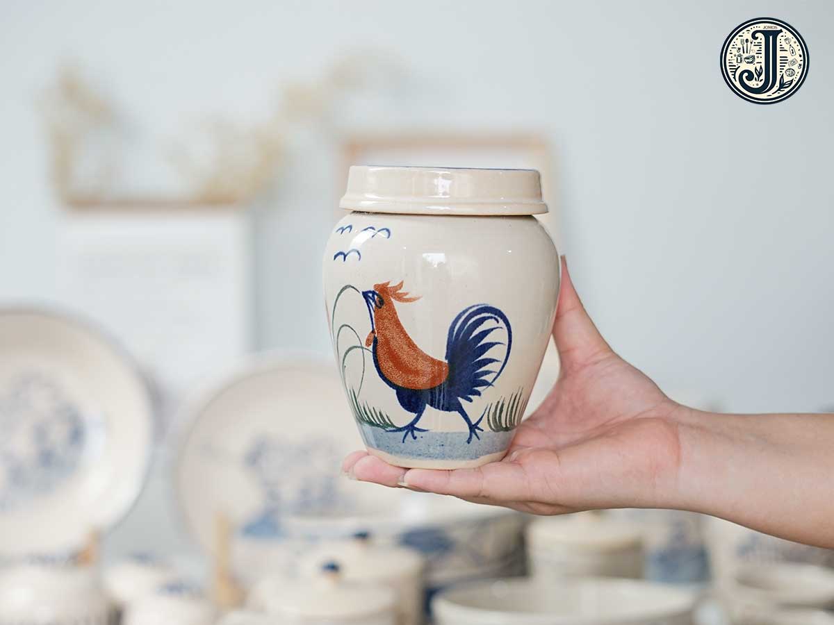 Lu gốm gà đựng nước, gia vị, ngâm chua có nắp_thumbnail_1