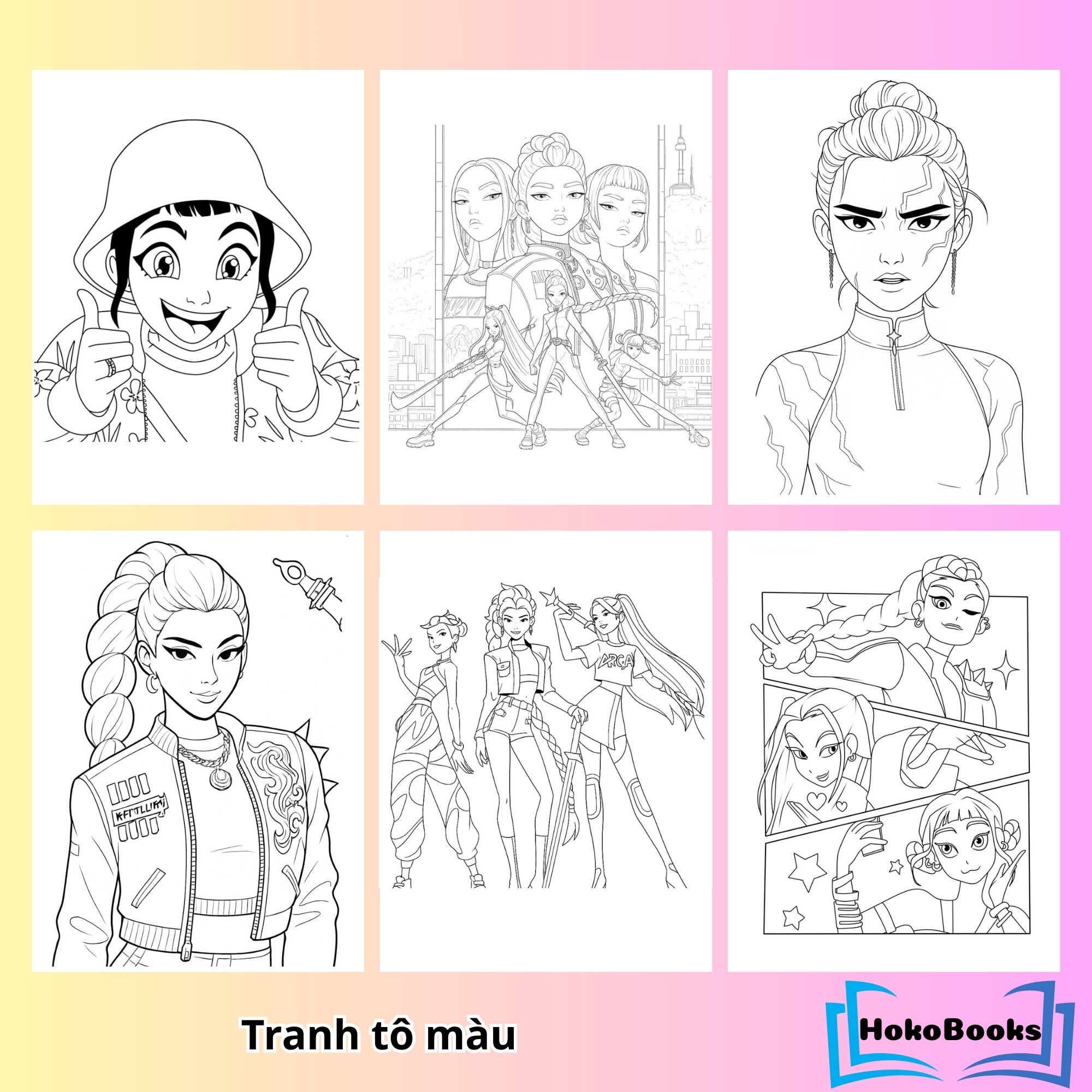 Tranh tô màu Kpop Demon Hunters A4_thumbnail_1