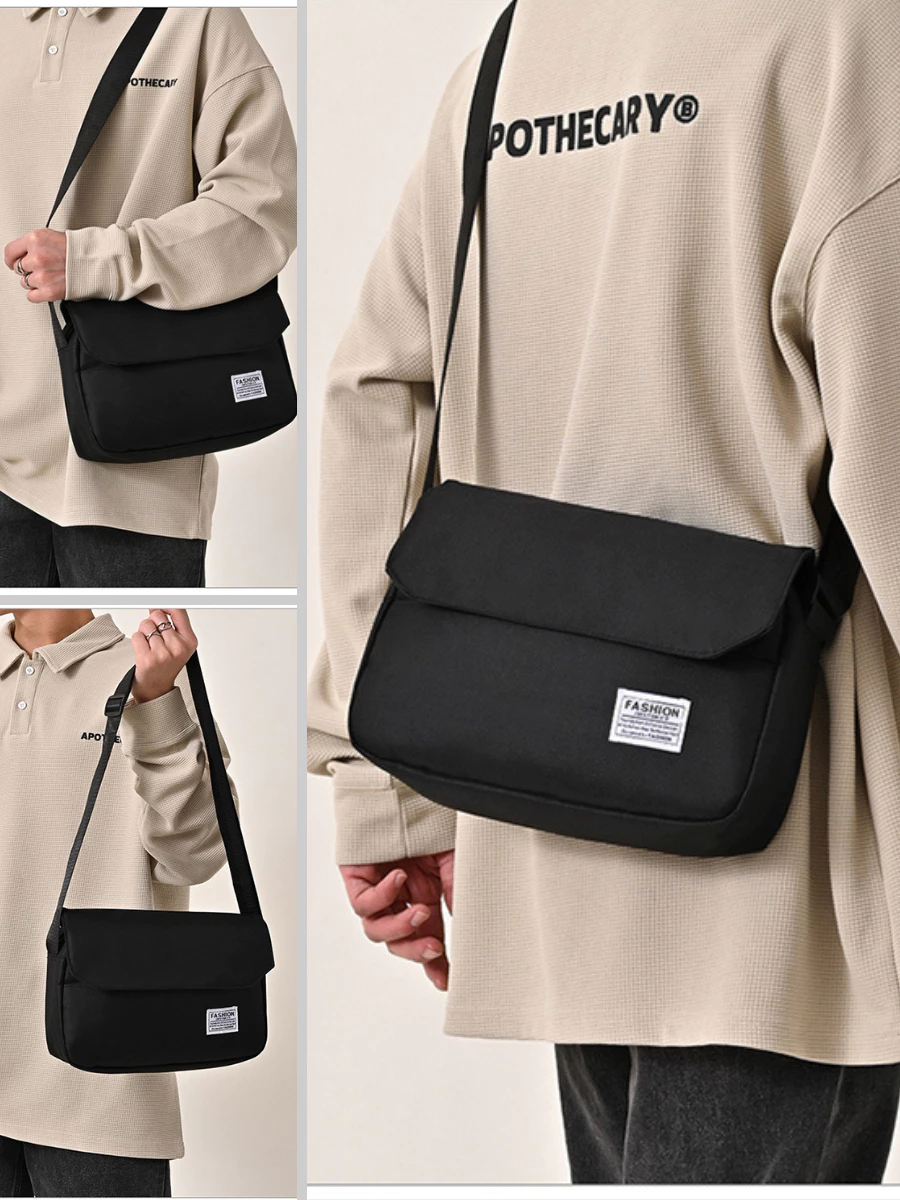 Túi đeo chéo đi học nam nữ vải canvas chống nước thời trang Hàn Quốc