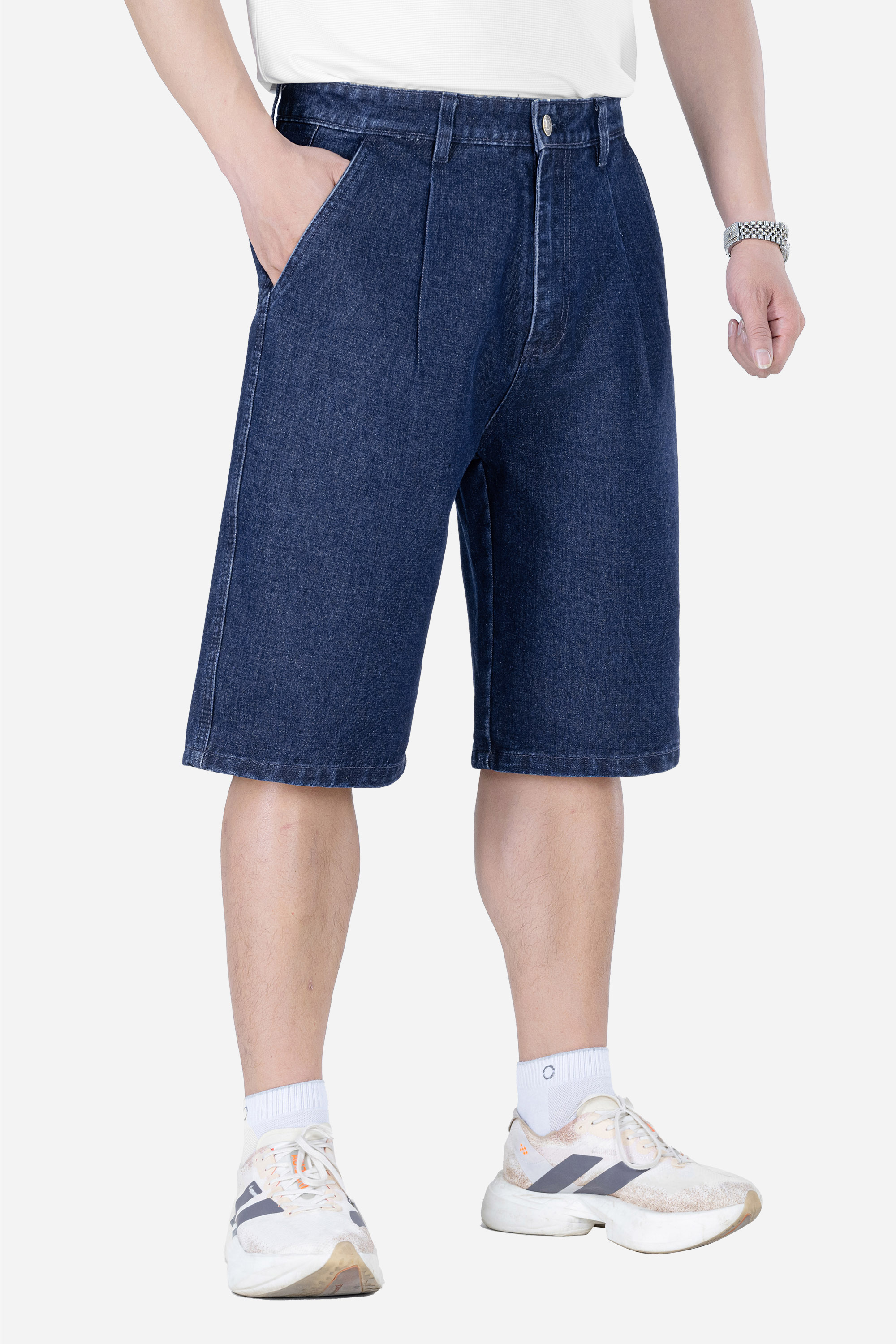 Quần Soọc Jeans 1 Li Nam Trung Niên ANCHI Chất Liệu Cafe Dáng Suông Túi Chéo Màu Xanh Nhạt_thumbnail_12