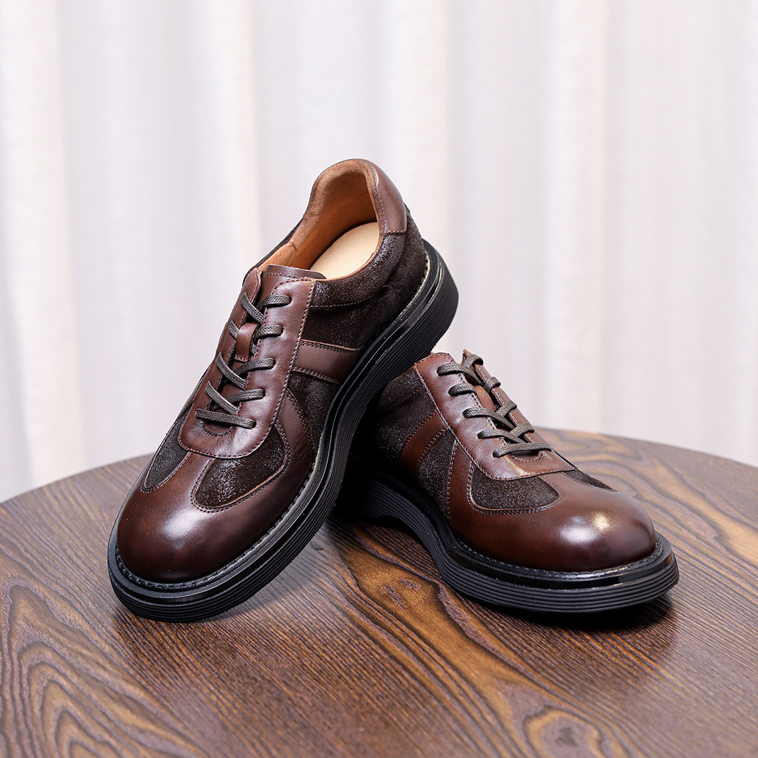 Giày công sở nam 2025, da bò lớp đầu tiên, phong cách Anh Quốc, cổ thấp, đế dày, thời trang và thoải mái_thumbnail_7