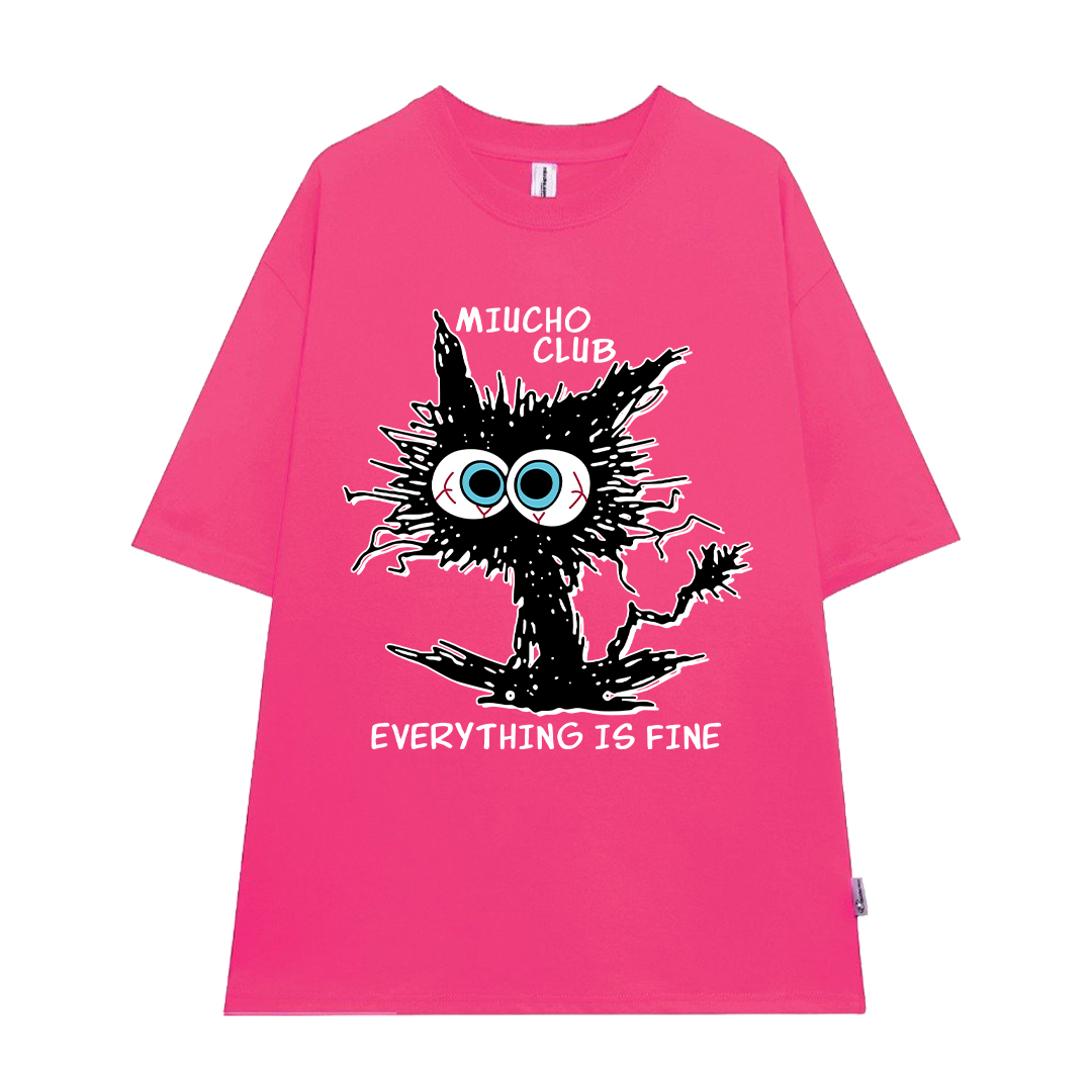 Áo thun nữ form rộng local brand ATD1506 Miucho vải cotton thoáng mát cổ tròn in mix