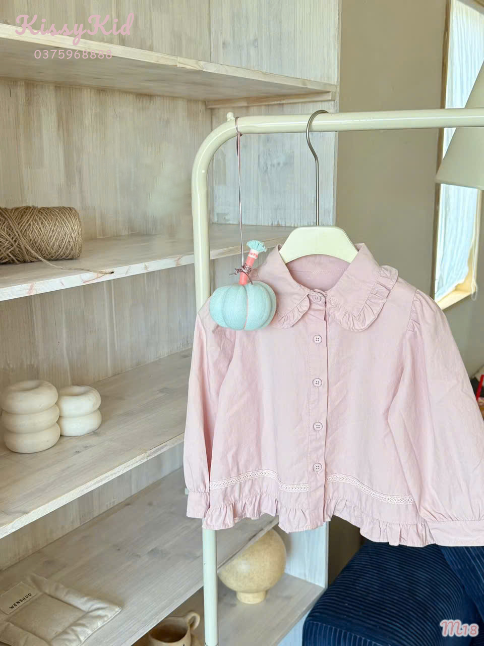 (M18) Áo sơ mi cổ bẻ màu hồng Shigluar_thumbnail_0