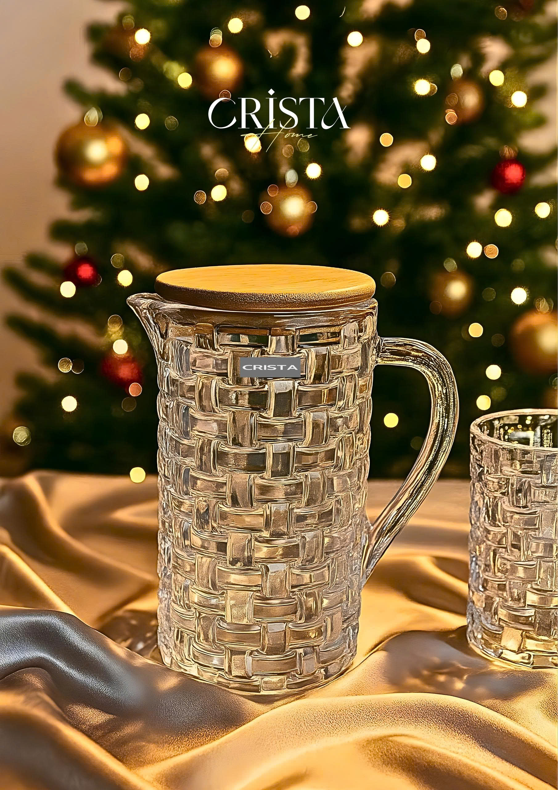 Bình thủy tinh CRISTA HOME vân caro 1000 ml