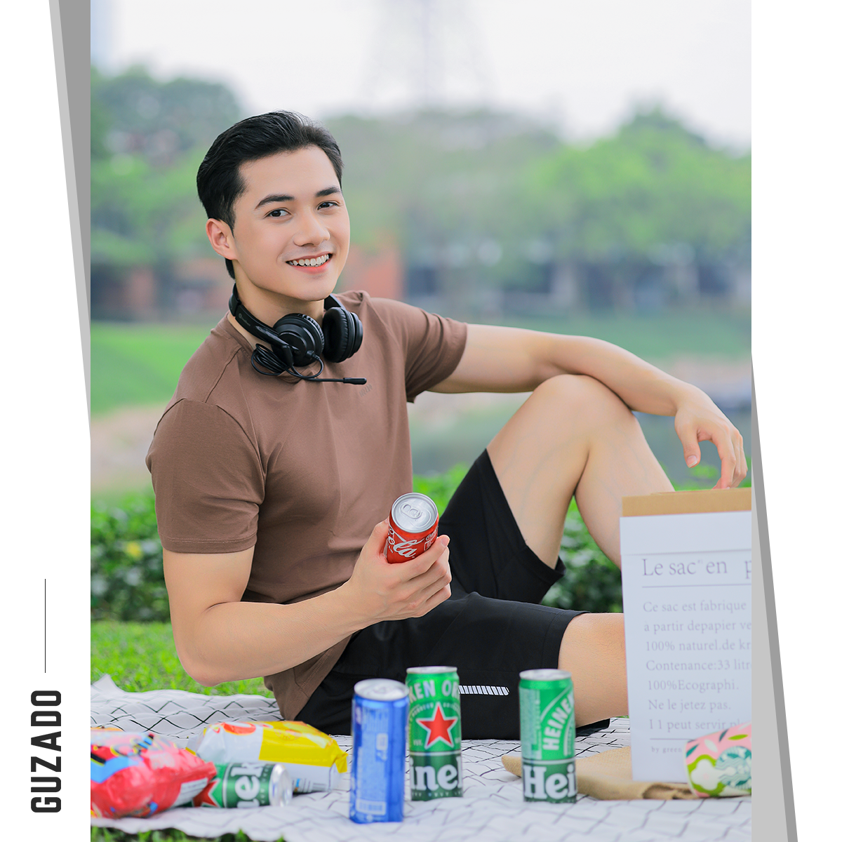 Đồ Bộ Guzado Áo Cotton Kết Hợp Quần Gió Basic  BTS03_thumbnail_41