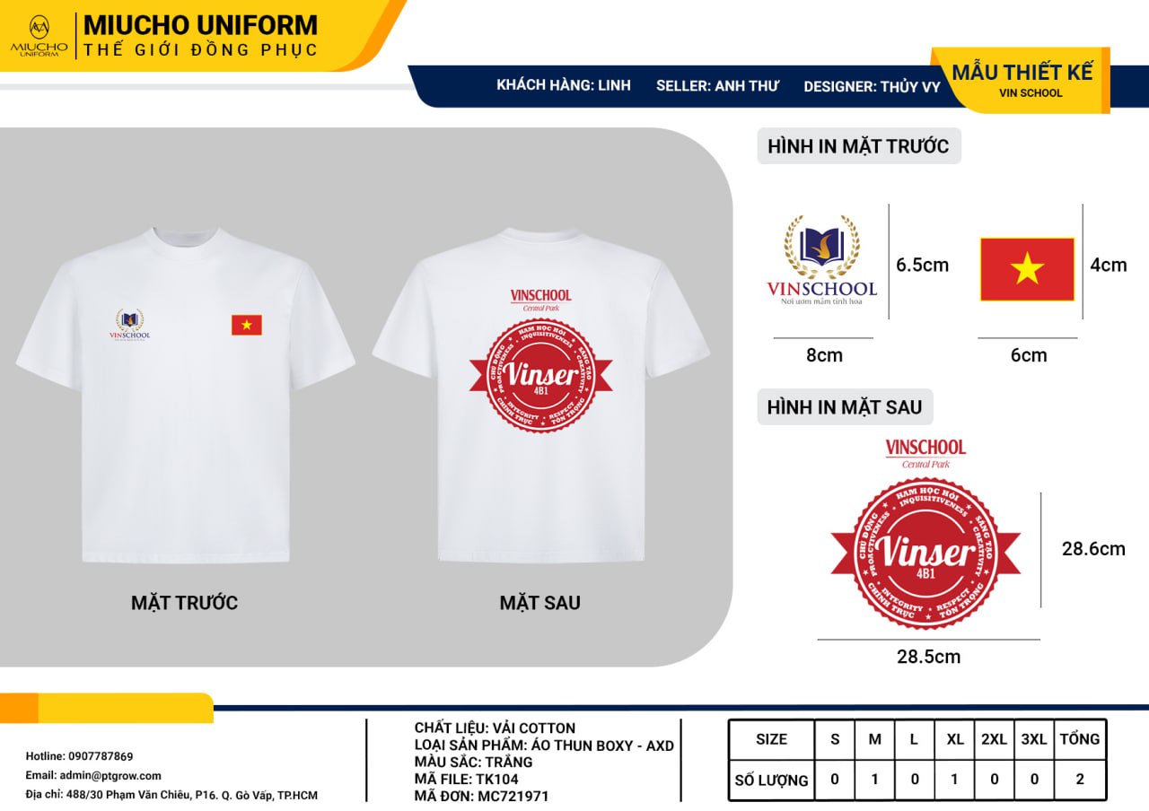 Áo thun thiết kế như yêu cầu TK104