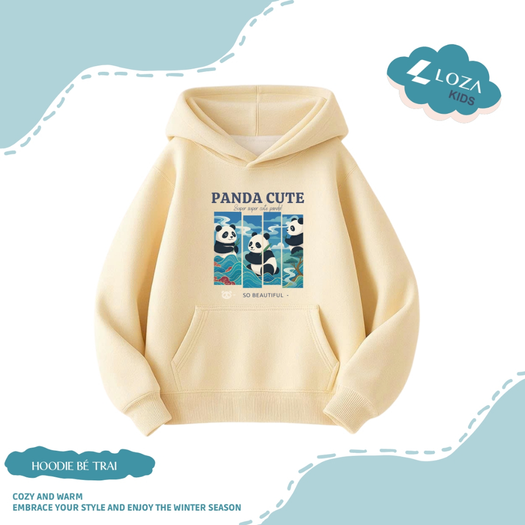 Áo nỉ hoodie bé trai in hình gấu trúc Panda - Loza Kids HN001_thumbnail_4