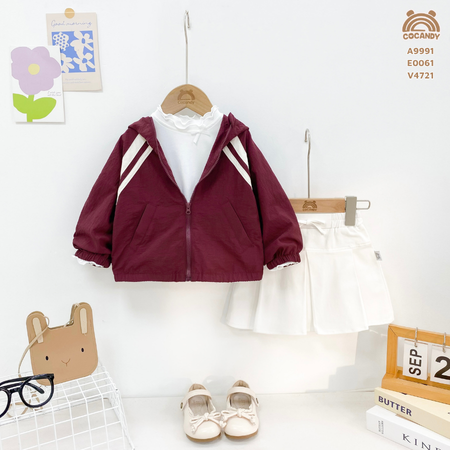 Áo khoác gió ĐỎ phối nẹp be_thumbnail_1