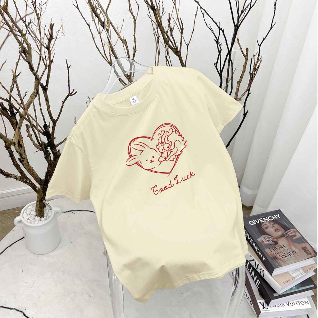 Áo thun nữ Tết form vừa regular ARD911 Miucho Chic cotton cổ tròn in artwork_thumbnail_0