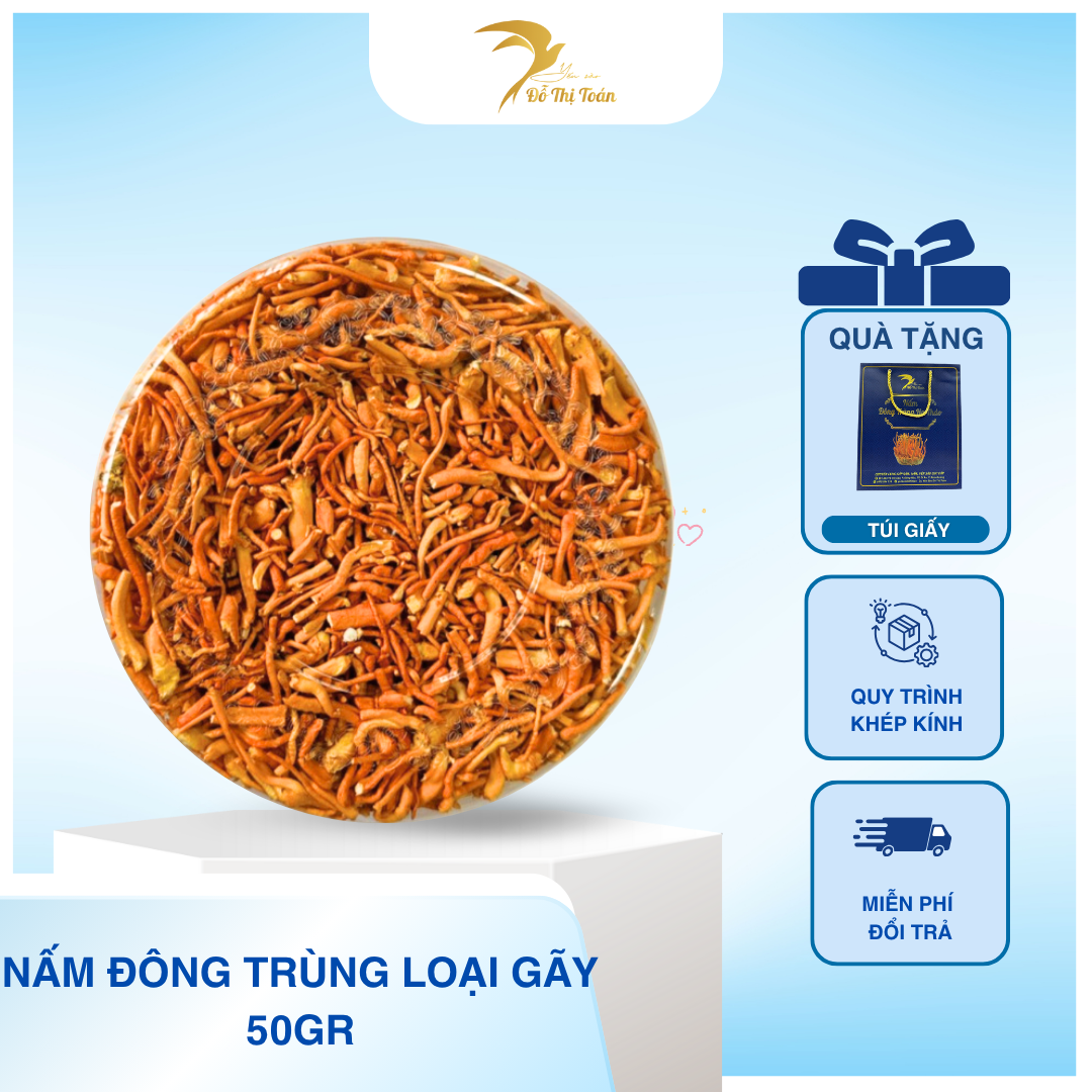 [D11] NẤM ĐÔNG TRÙNG HẠ THẢO LOẠI GÃY- HỘP 50GR