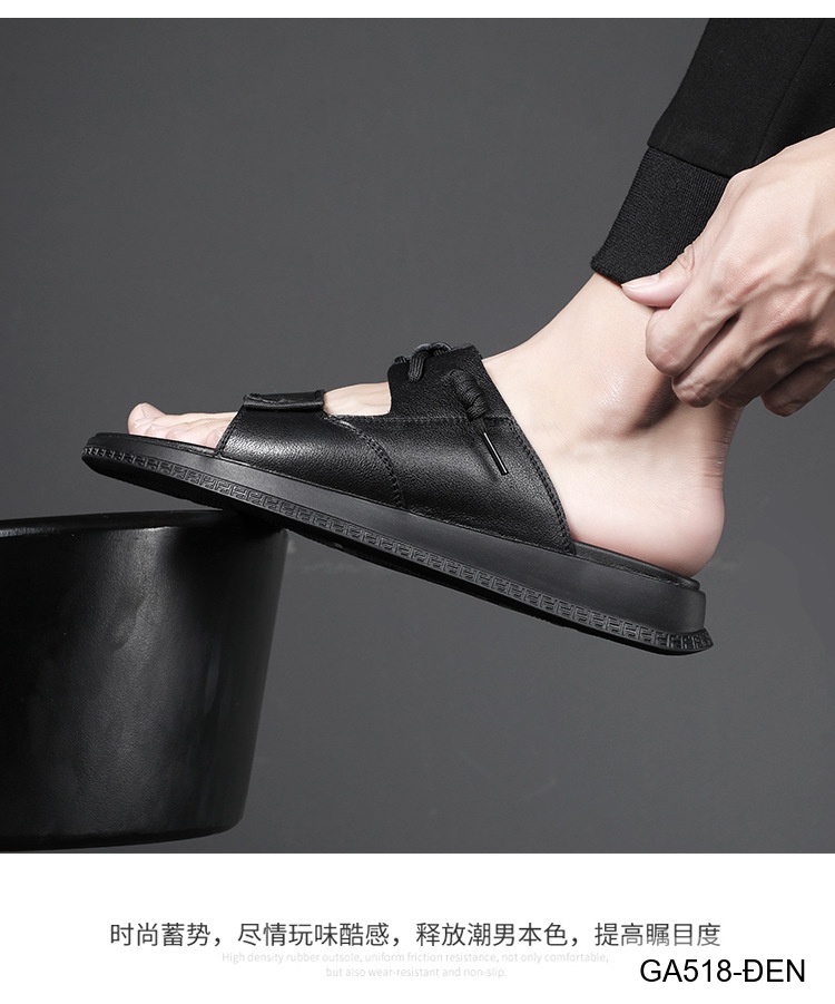 GA518 - Dép xỏ ngón nam da bò đế cao su phong cách trẻ trung màu đen_thumbnail_9