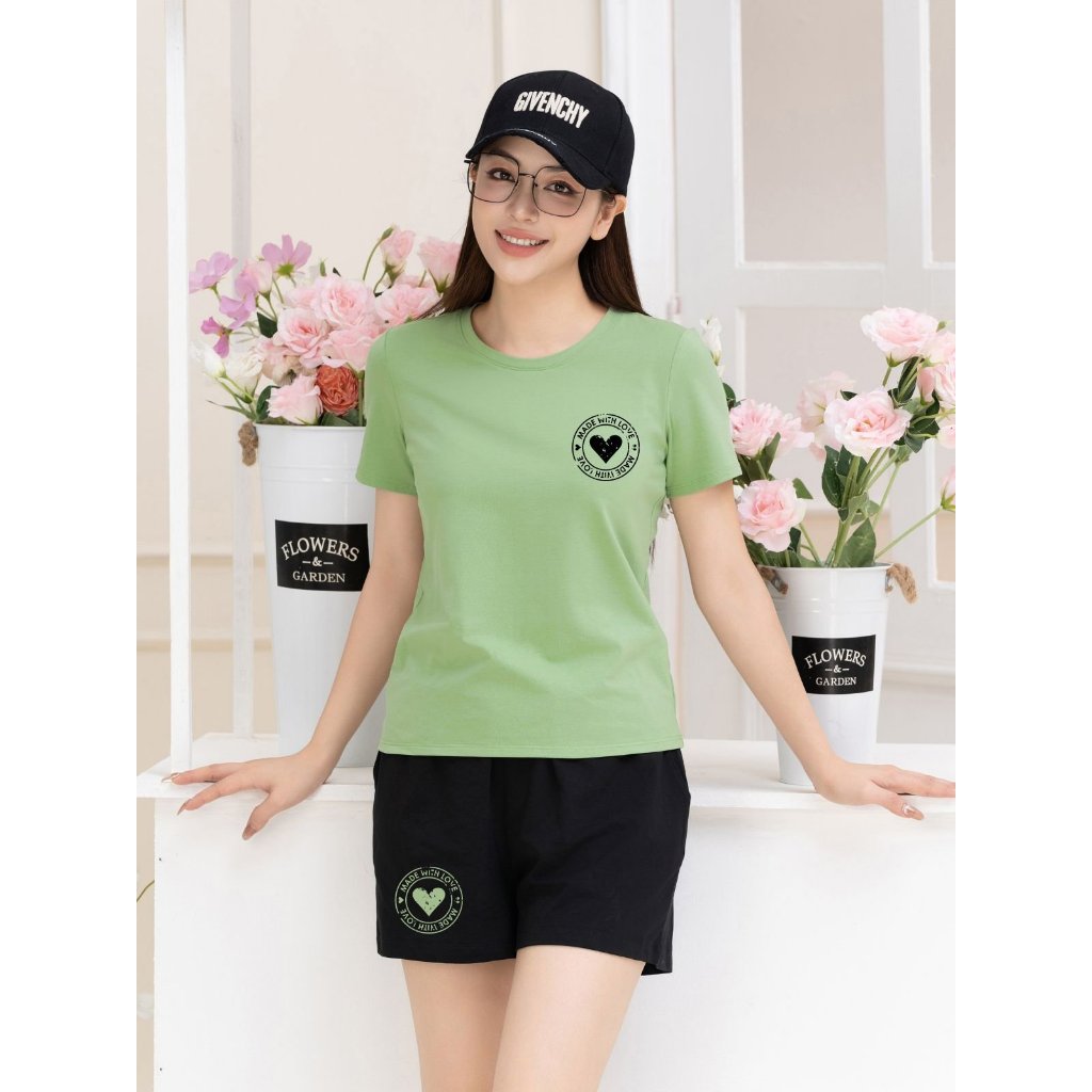 [Form Vừa] Bộ đồ nữ dáng vừa- Set đồ nữ mặc nhà mùa hè (áo thun + quần đùi) - LOZA G0132_thumbnail_8