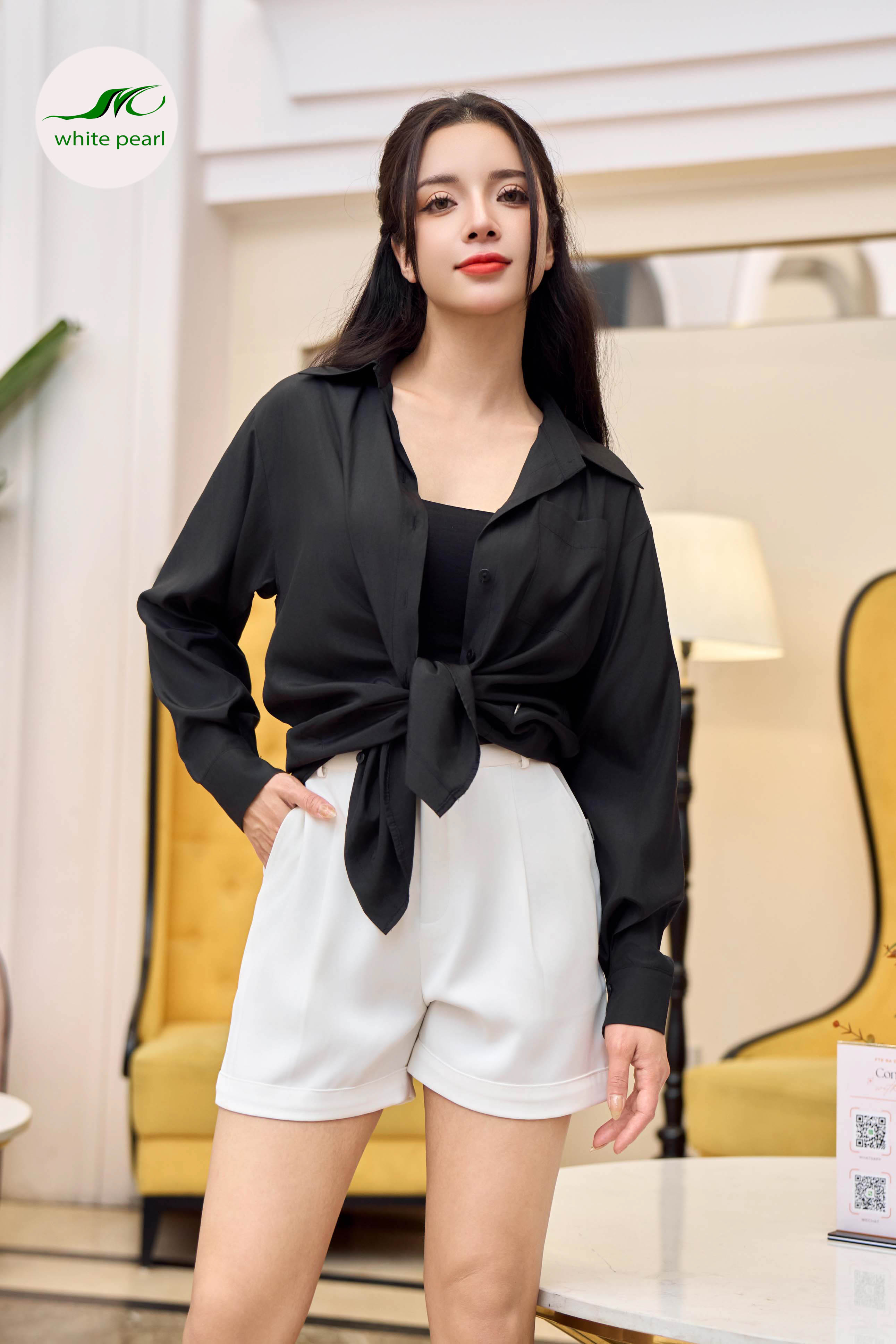A25-12 Sơ mi cổ đức dáng bay thời trang công sở nữ White Pearl_thumbnail_1