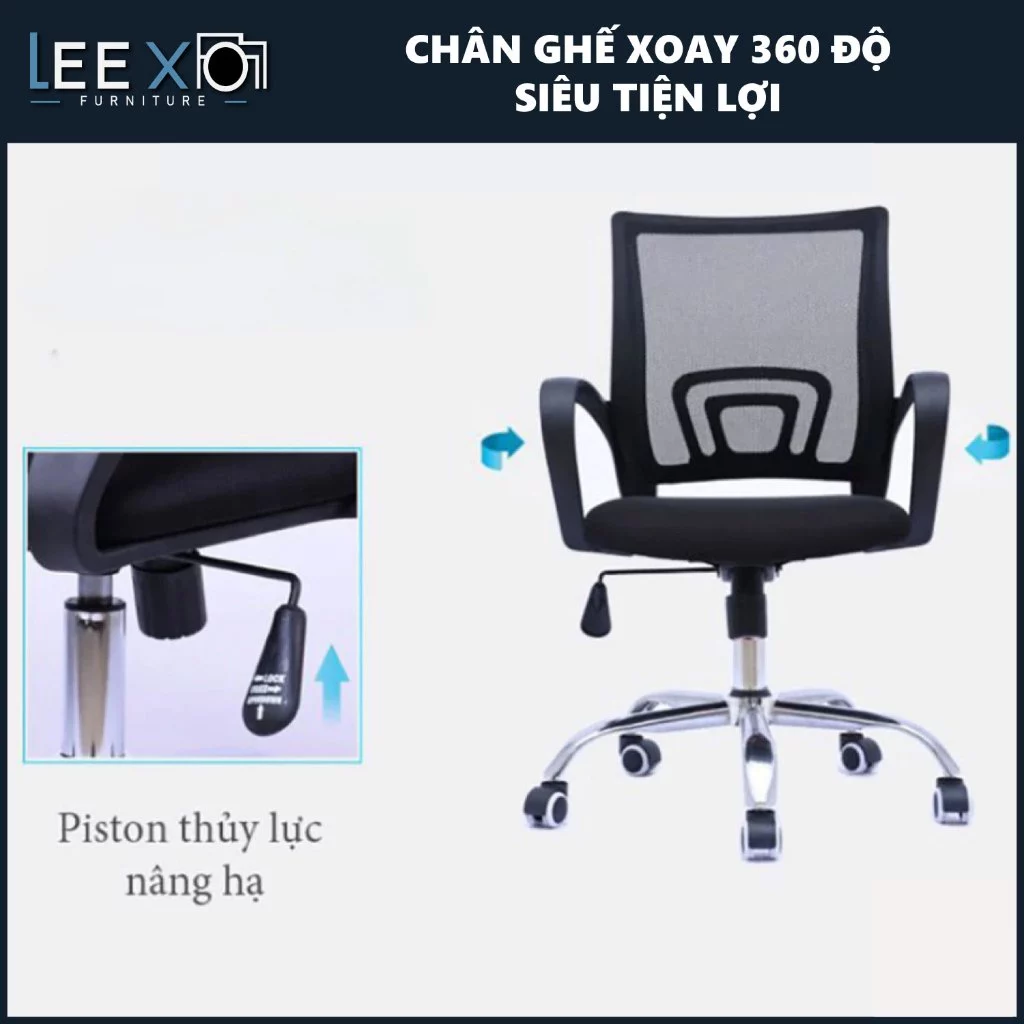 Ghế Văn Phòng LX405 – Ghế Xoay Lưng Lưới Thoáng Khí, Nệm Ngồi Êm Ái, Thư Giãn Mọi Giờ Học Và Làm Việc_thumbnail_4