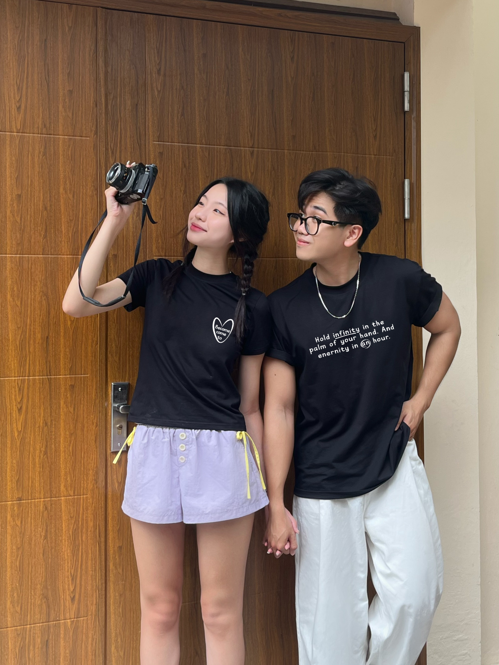 Áo thun cặp nam nữ form rộng 1965 Miucho vải 4c cotton 220gsm thoáng mát cổ tròn in mix_thumbnail_4