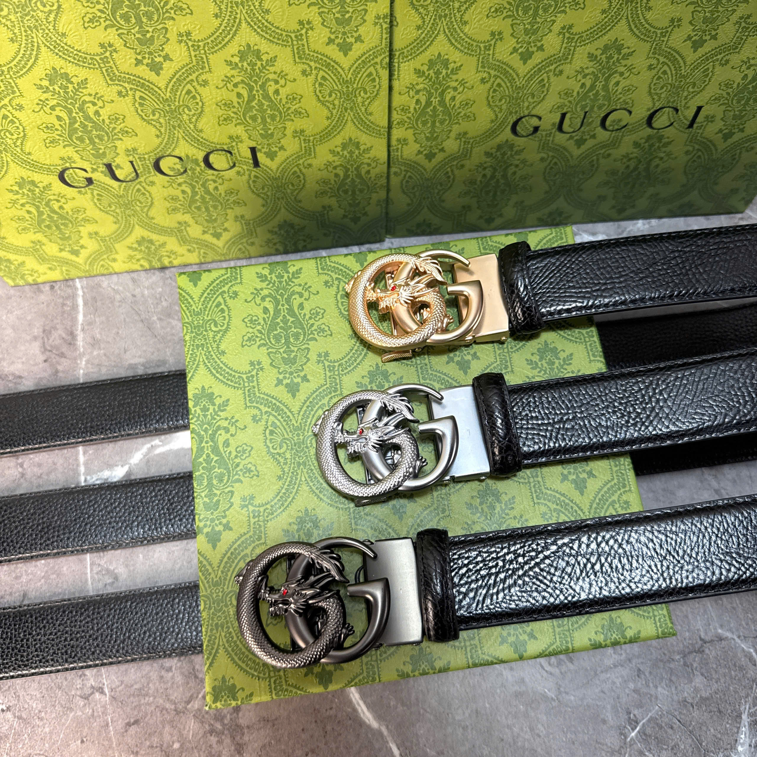 Thắt lưng Gucci Dragon Buckle Leather Belt_thumbnail_1