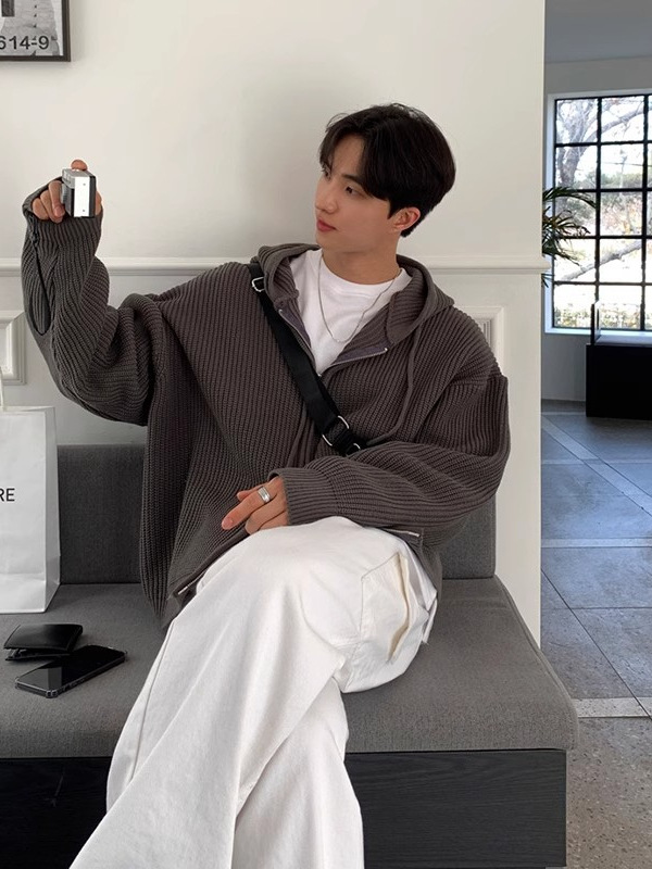 Hoodie Len Gân Zip Oversize