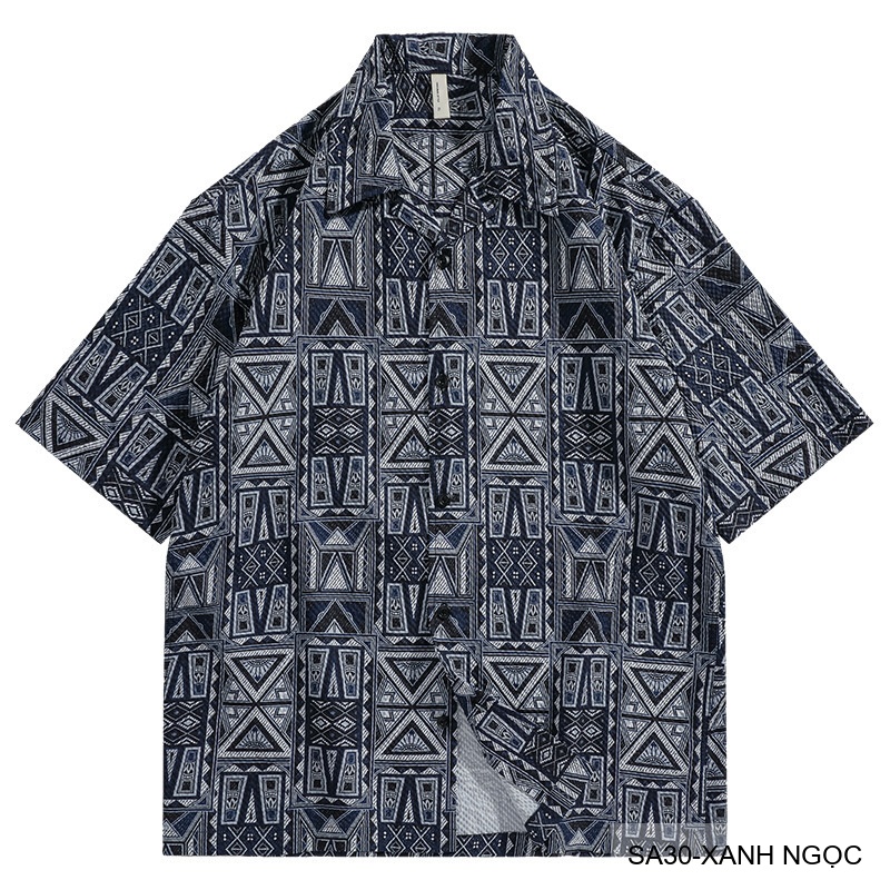 SA30 - Áo sơ mi nam ngắn tay in hoa kiểu Nhật, chất liệu polyester mềm mại, phong cách tươi tắn_thumbnail_8