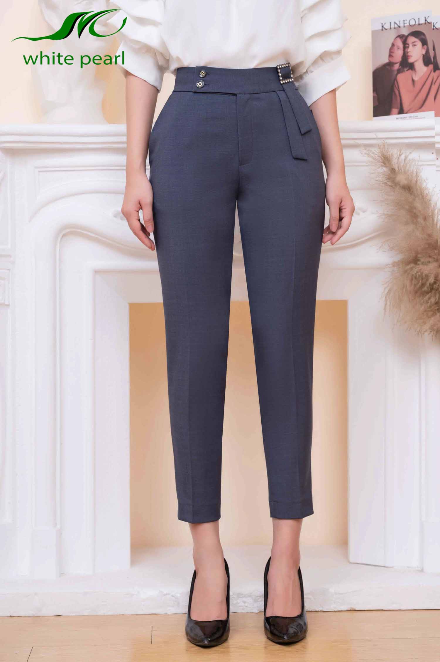 Quần baggy Q23002 Thời trang công sở cao cấp White Pearl_thumbnail_2