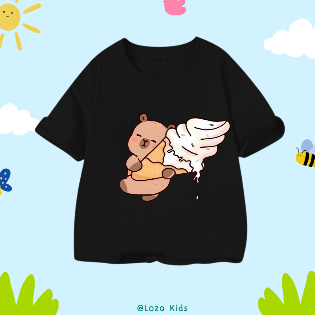 Áo thun  trẻ em in hình 'CapyBara ăn kem'- Loza Kids  AT012_thumbnail_5