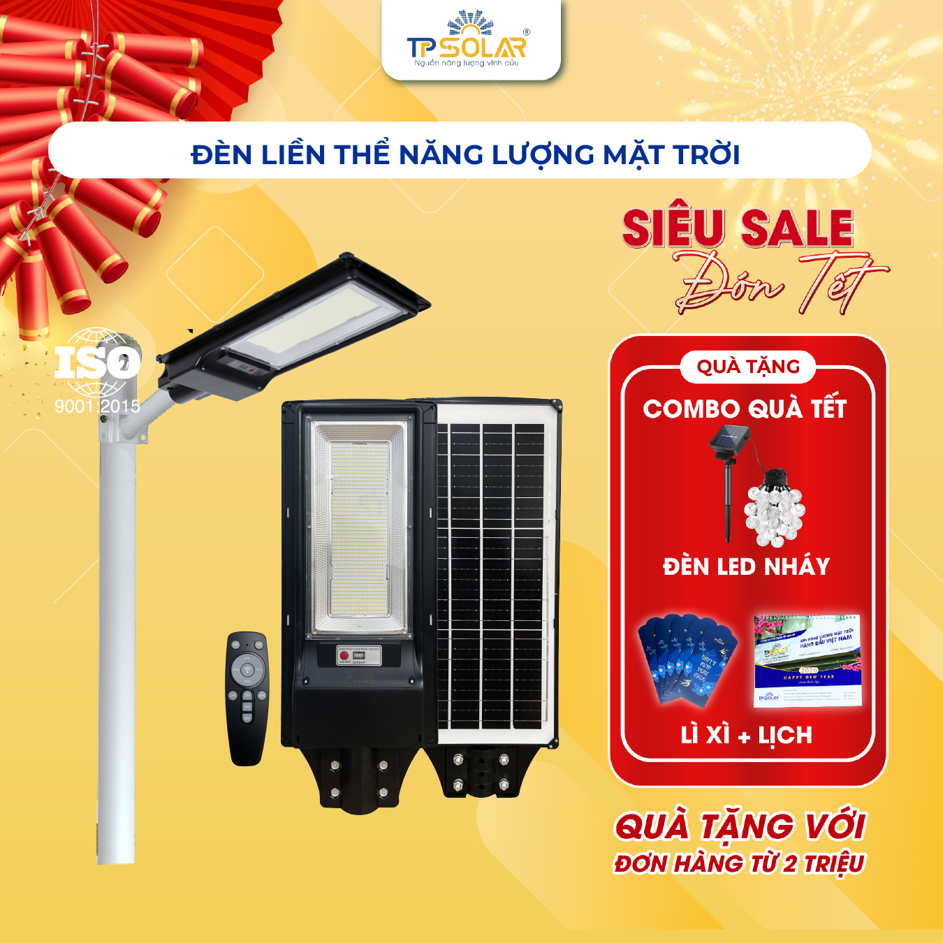 Đèn đường liền thể năng lượng mặt trời (TP.LT01.200)