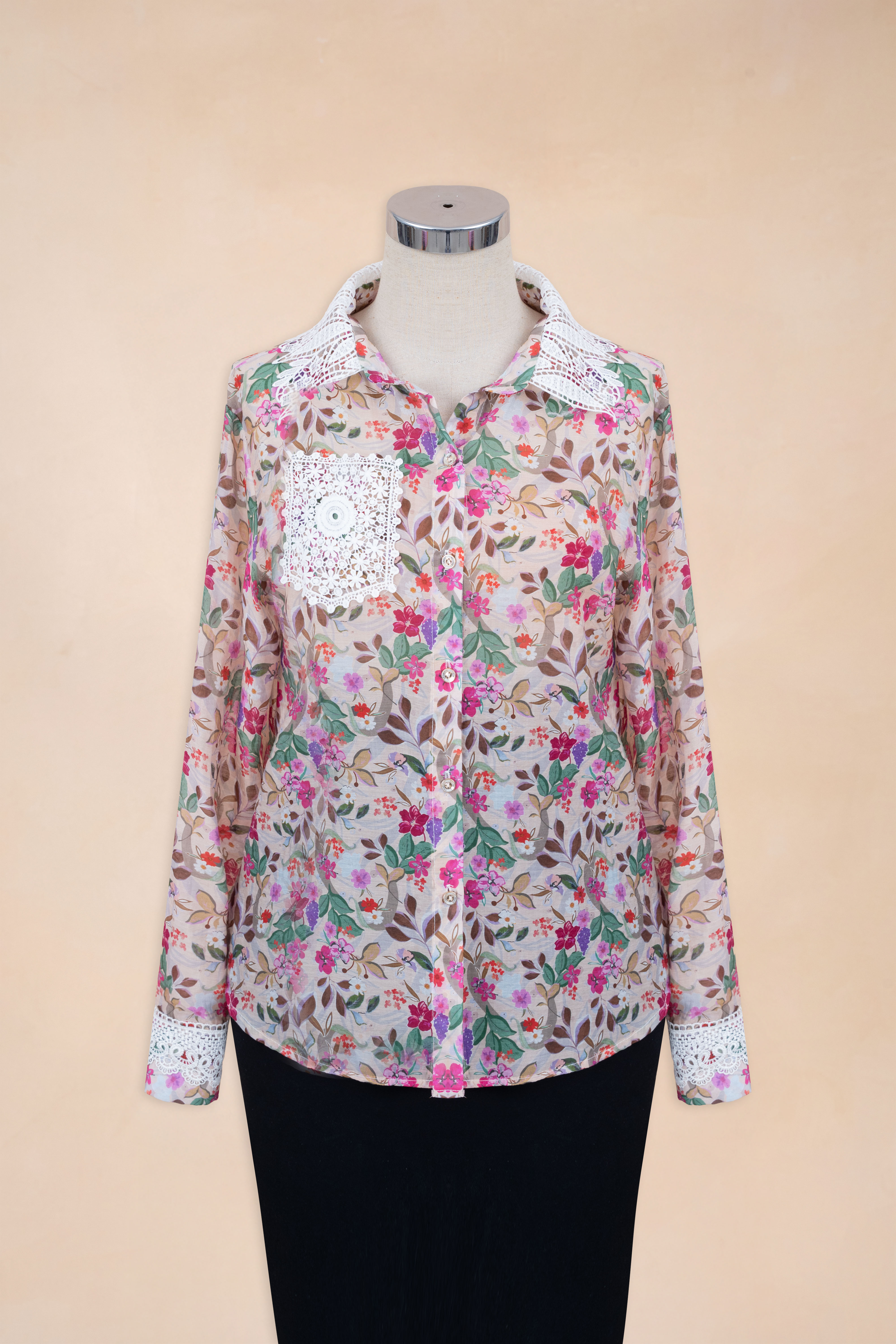 Sơ Mi Hoa Lá Phối Ren_thumbnail_3