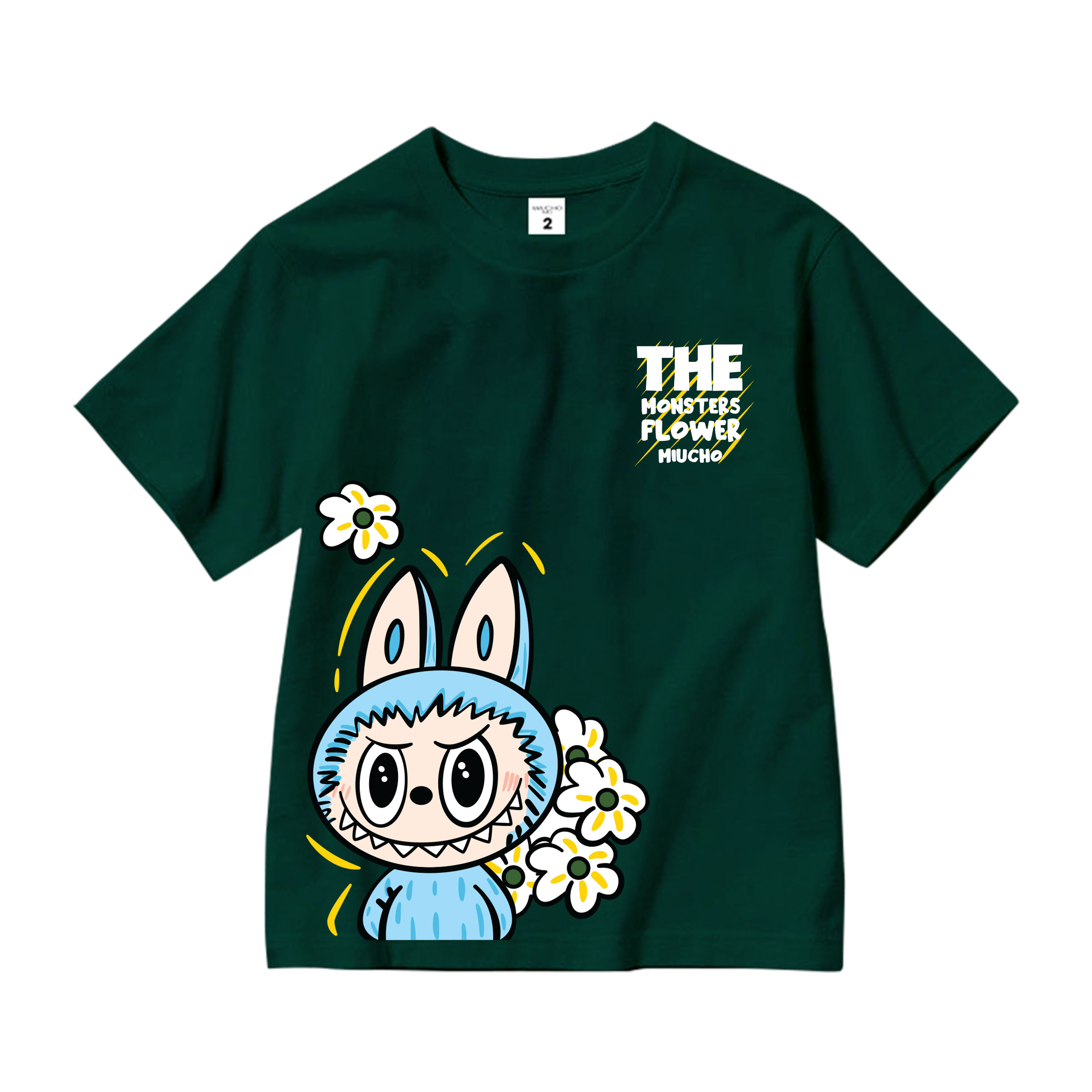 Áo thun bé gái labubu dễ thương nhiều màu sắc AED1465 Miucho Kid vải cotton thoáng mát cổ tròn in graphic_thumbnail_11