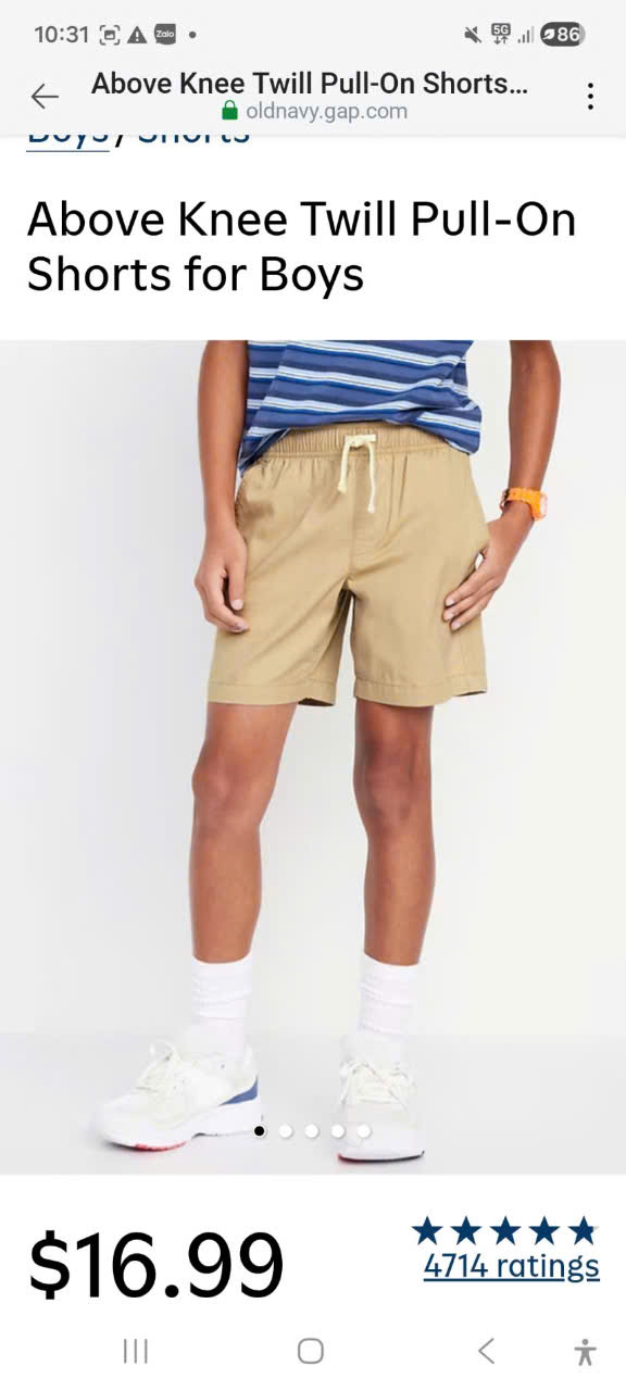 Q38 SHORT KAKI LƯNG CHUN OLDNAVY