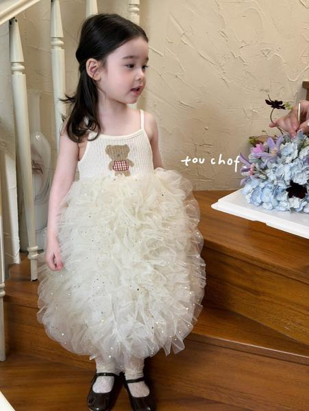 (E86) Váy 2 dây liền voan trắng Touchof_thumbnail_0