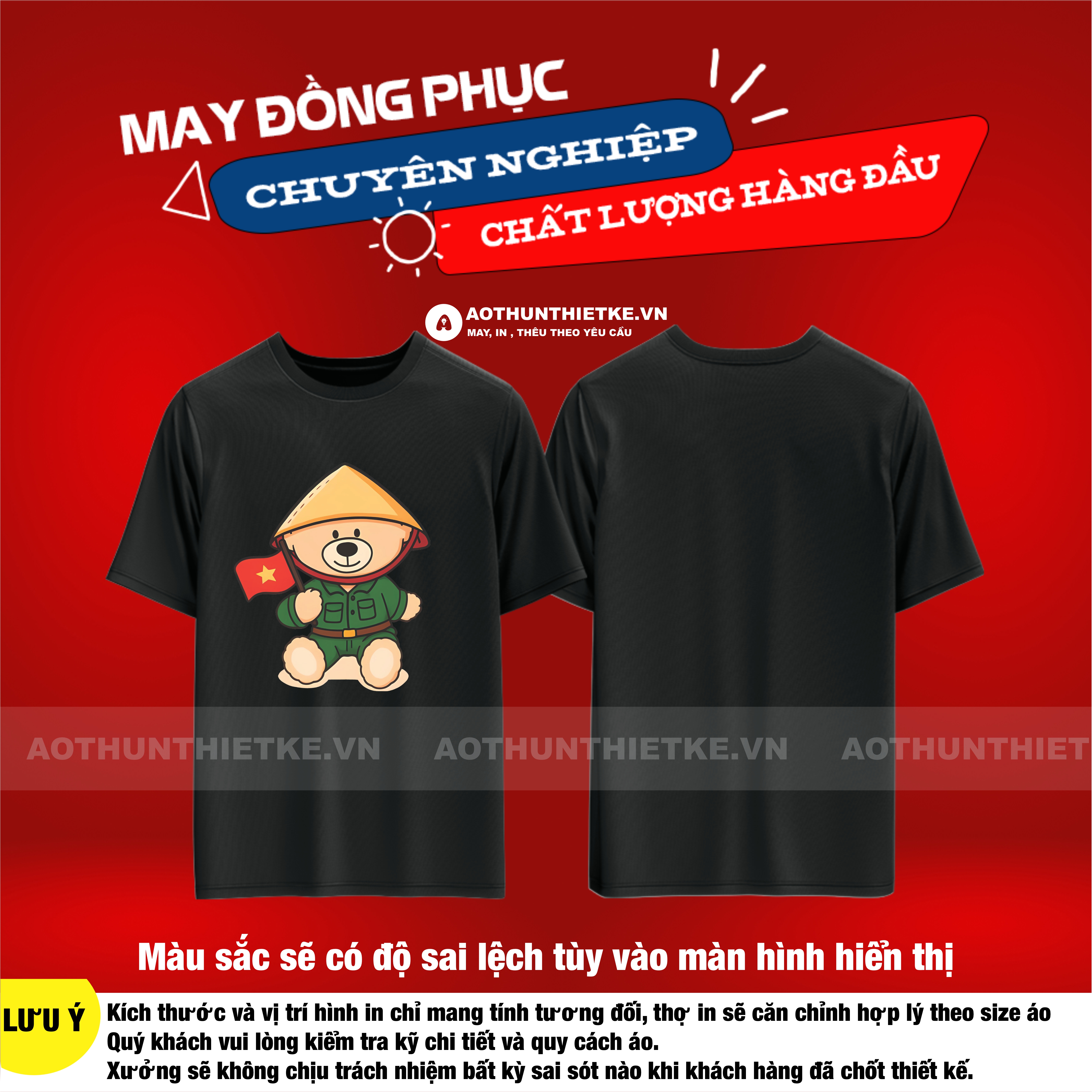 Áo Thun Việt Nam Gấu Đội Nón Lá