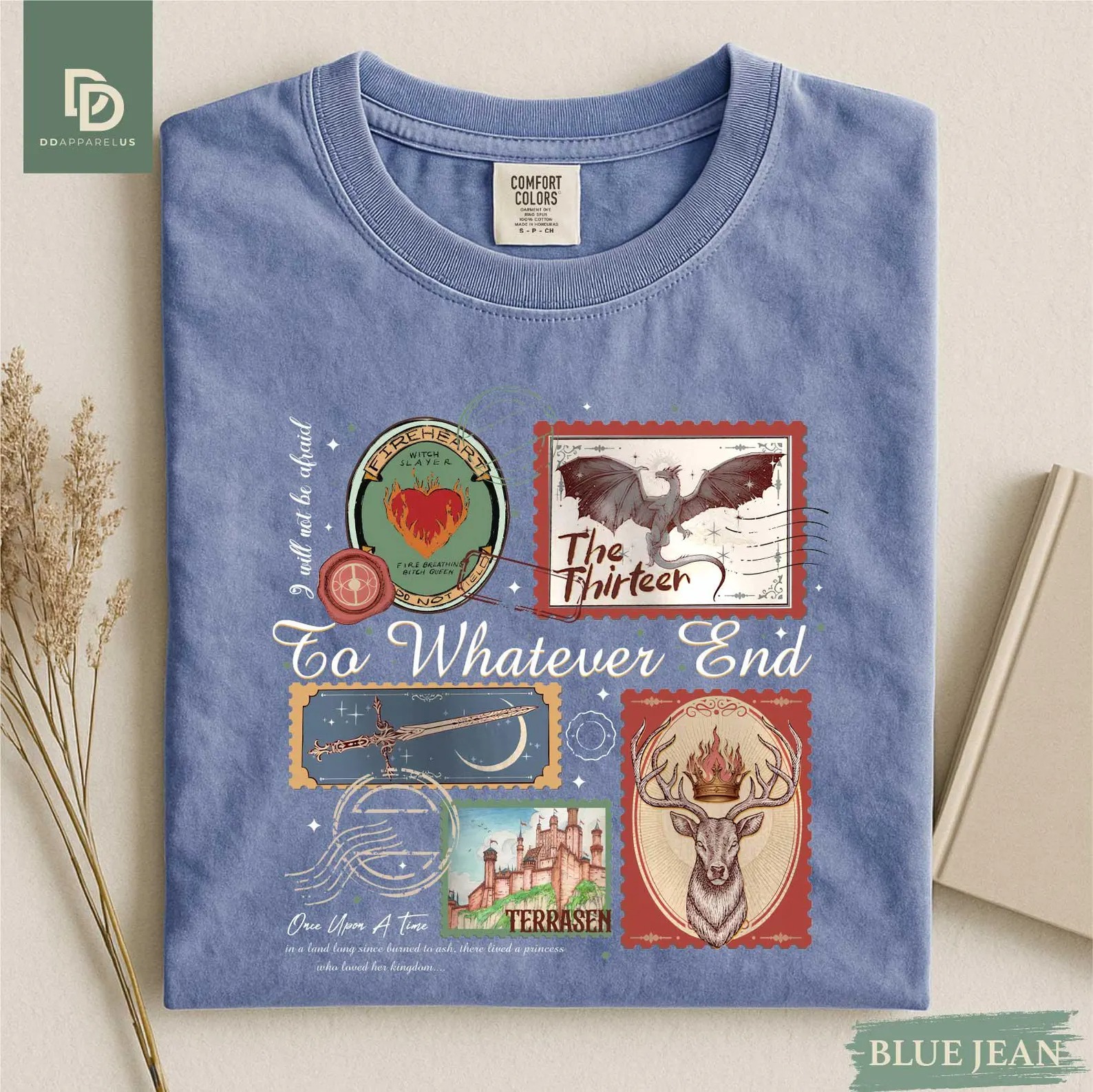 Soft Graphic Tee with Bookish Stamp Design_thumbnail_9