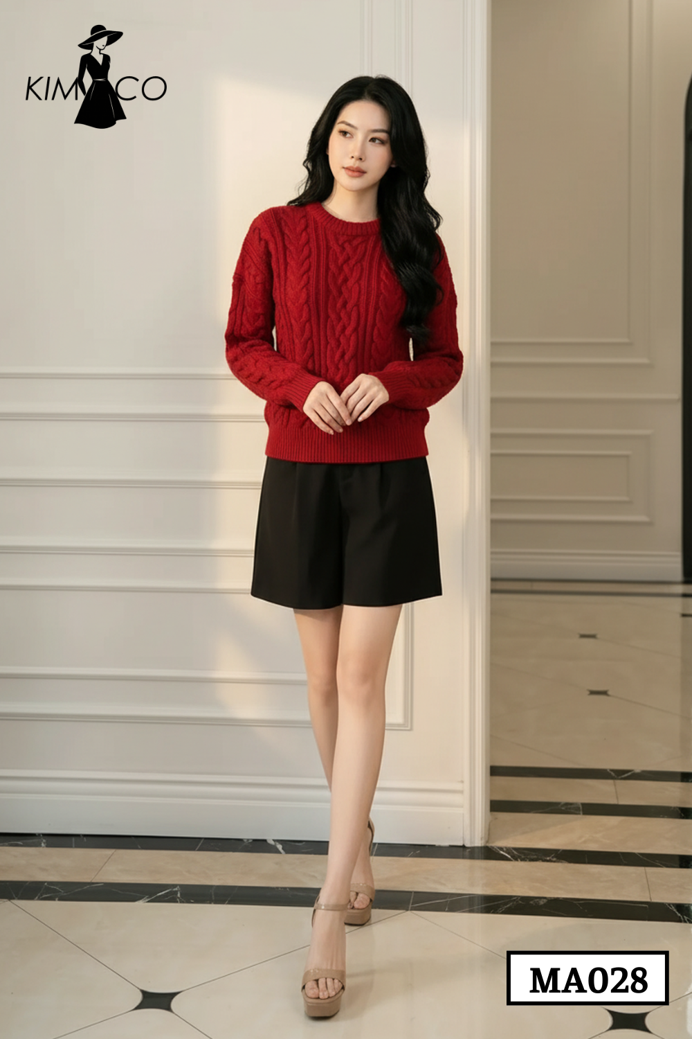 Áo Len Đỏ Họa Tiết Thừng Cổ Điển - MA028_thumbnail_3