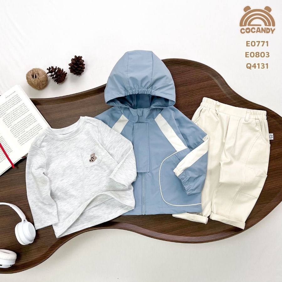 Áo khoác gió XANH DƯƠNG lót lông nẹp be 2 vai_thumbnail_6