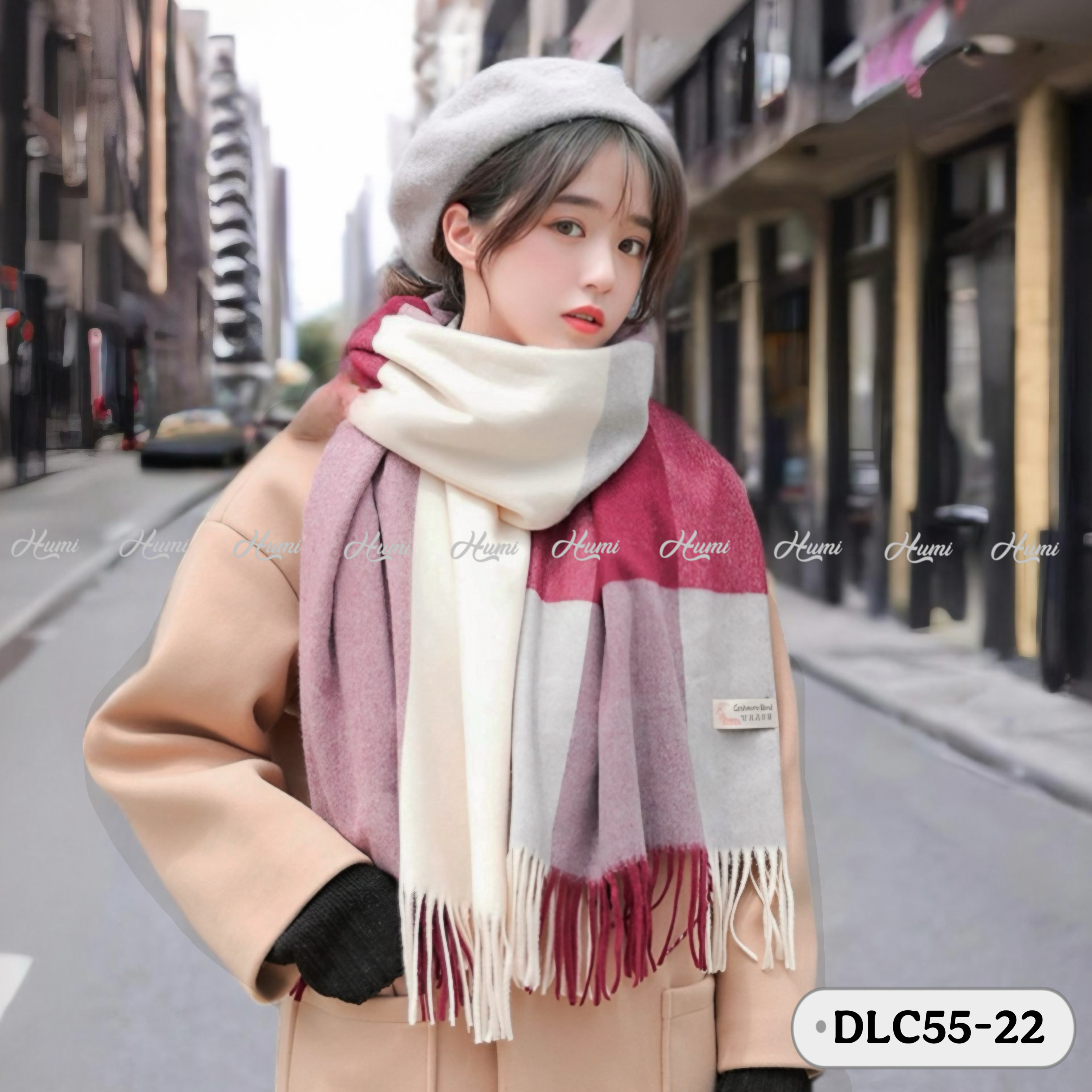 KHĂN DẠ LEN CAO CẤP (DLC55-22 Đỏ)