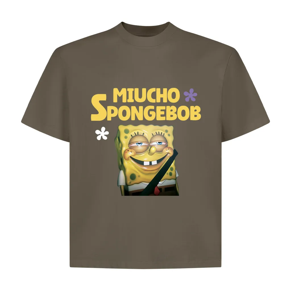 Áo thun boxy nam nữ Miucho Club vải cotton thoáng mát Spongebob in mix dễ thương 2827_thumbnail_17