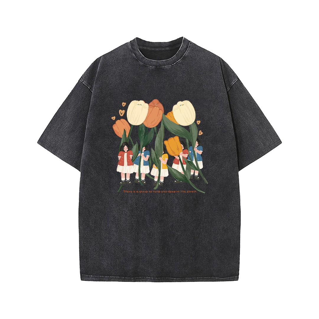 Áo thun nữ hoa tulip form rộng ATD201 Miucho chất vải cotton in Artwork_thumbnail_26