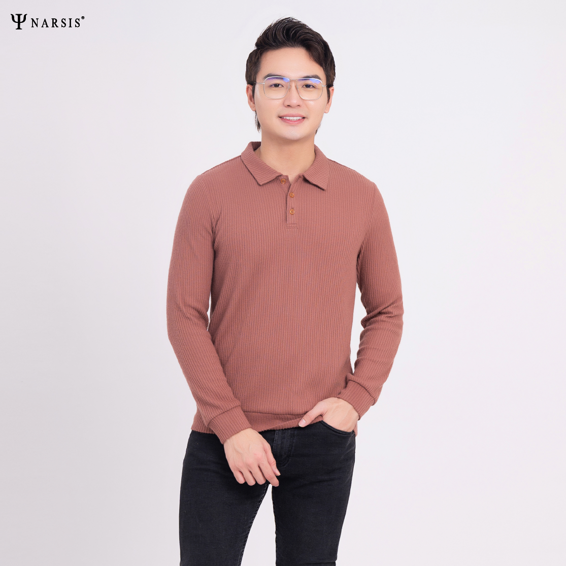 ÁO POLO CÓ CỔ NAM D0052 NARSIS VẢI LEN COTTON ẤM ÁP, THOÁNG MÁT, GIỮ ẤM TỐT, MỀM MẠI