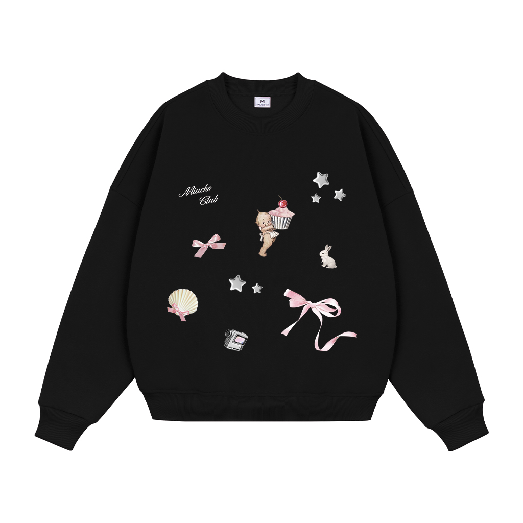 Áo sweater nữ form boxy 1920 Miucho cổ tròn vải nỉ bông 350 GSM dày dặn in mix_thumbnail_9