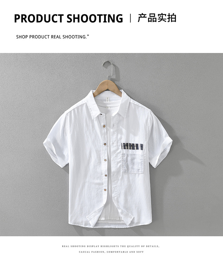 Áo Sơ Mi Nam Ngắn Tay Lyocell Phối Màu Phong Cách Nhật Bản – Form Rộng Nghệ Thuật Thời Trang_thumbnail_2