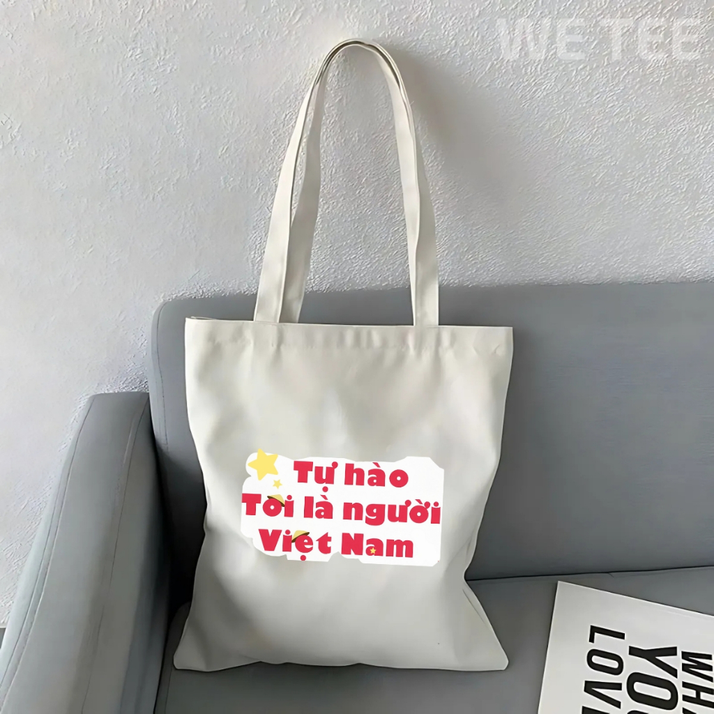 Túi tote vải canvas Tự hào tôi là người Việt Nam có khoá kéo và ngăn phụ, đi học đi chơi - TOTE19_thumbnail_19