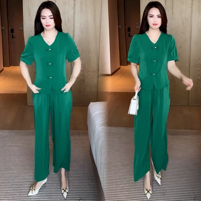 15023-Set bộ lụa latin xanh kết nút  tàu cách điệu ( lụa latin)_thumbnail_0