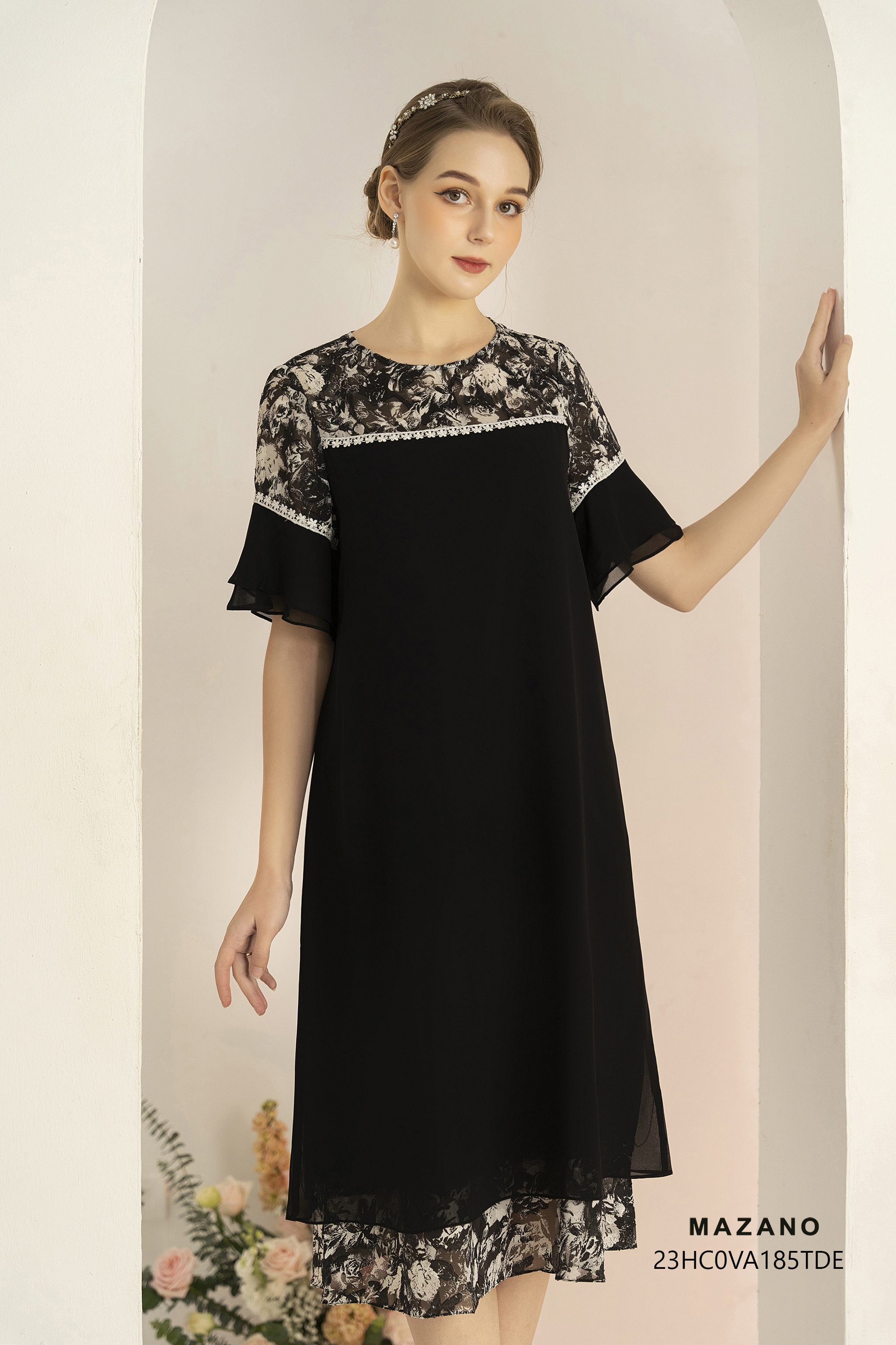 Đầm suông A cách điệu  phối họa tiết_thumbnail_2