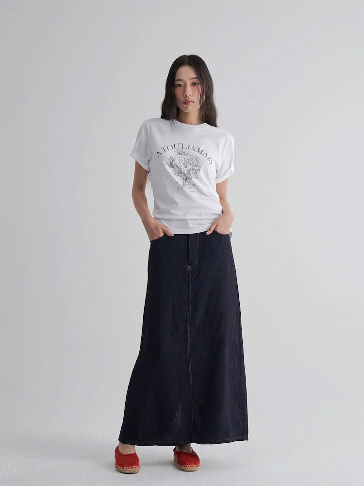 Chân váy dài phối viền chỉ ( ĐEN )_thumbnail_4