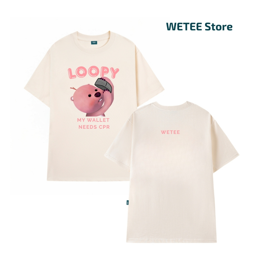 Áo thun unisex UX30-1131 hình LOOPY hồng dáng oversized local brand WETEE_thumbnail_2