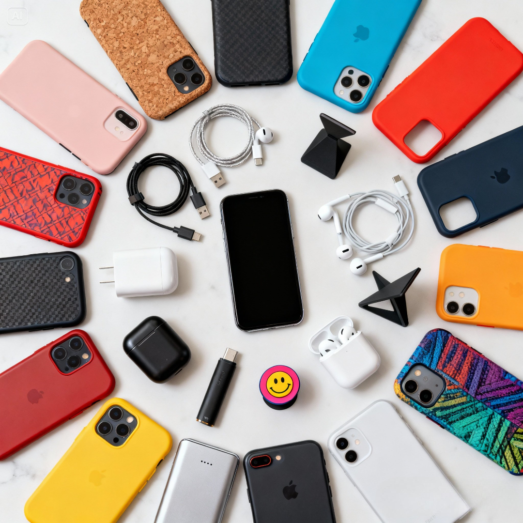 dreamina-2026-02-03-9613-Flatlay shot from above, central smartph...