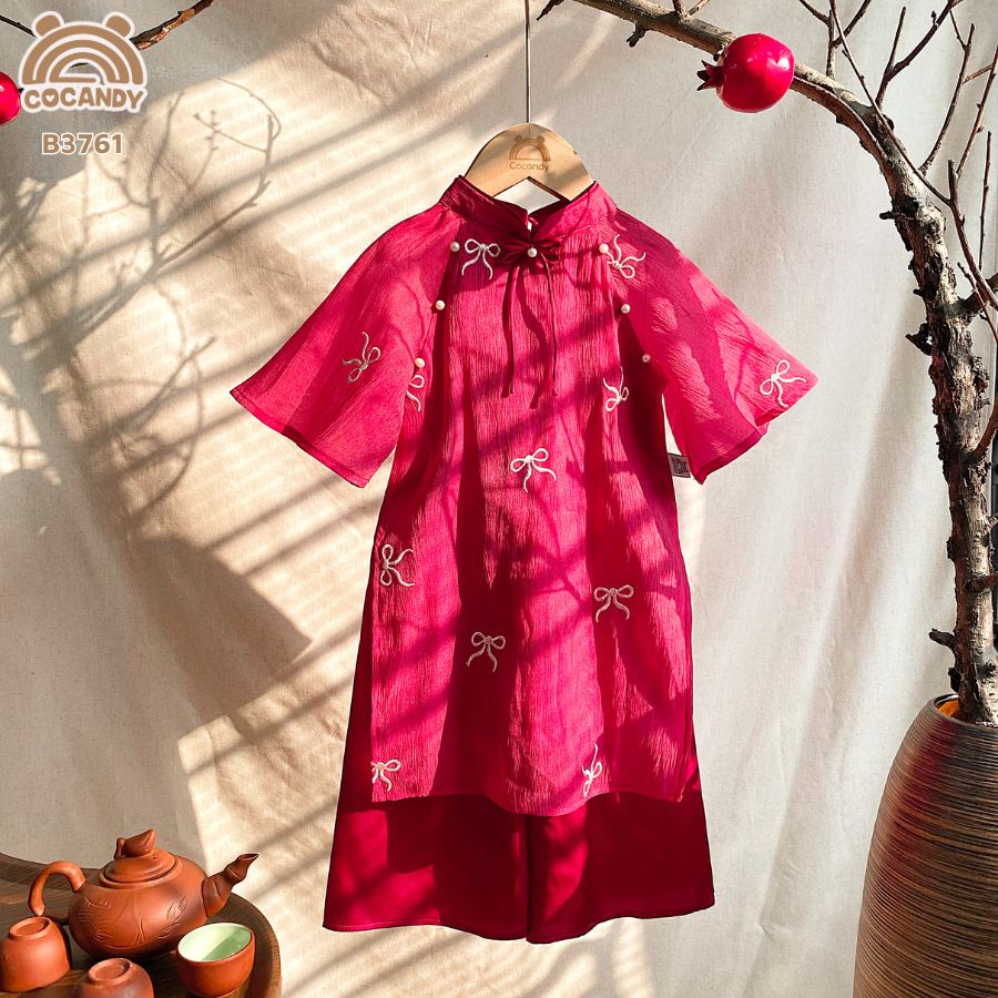 Bộ áo dài ĐỎ Thanh Uyên