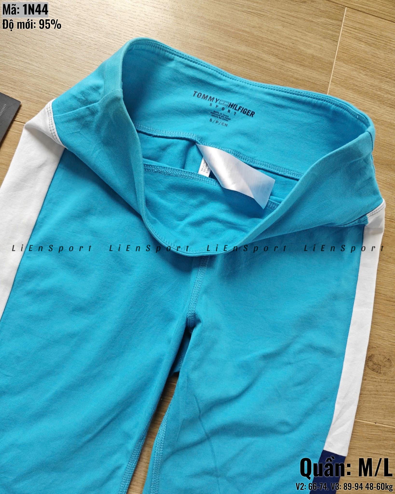 Tommy Hilfiger Quần short thể thao Nữ Size M Xanh ngọc trắng navy Auth 2nd Dáng ôm Cạp cao Color block sọc dọc Thun co giãn Thoáng khí Phù hợp tập gym yoga chạy bộ Mã:1N44_thumbnail_8