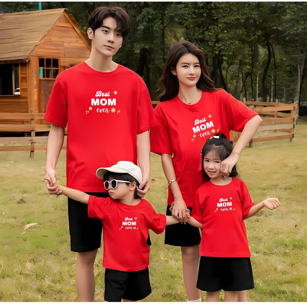 Áo phông gia đình in chữ Best MOM ever - Áo thun đồng phục gia đình 3-4-5 người - Loza RT3048-AT3048_thumbnail_1