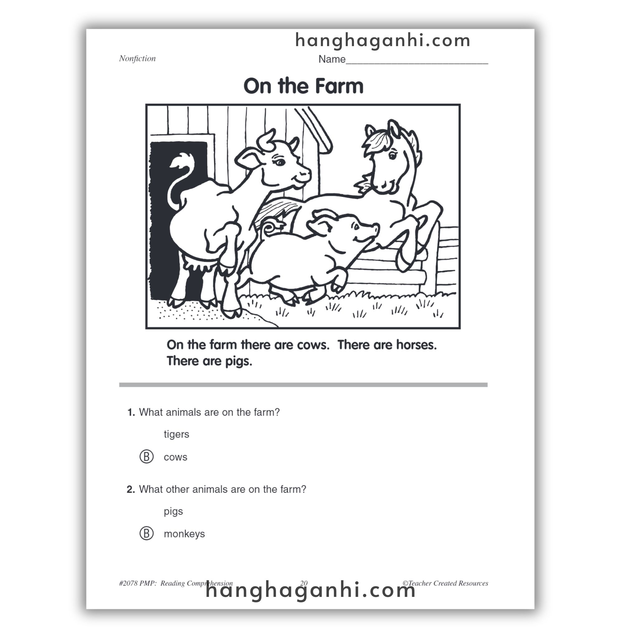 Reading Comprehension Grade K Teacher Created Resources, sách đọc hiểu lớp K_thumbnail_9