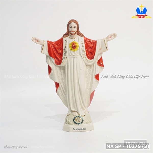 Tượng sứ Chúa Kito vua 17cm Đỏ ✔